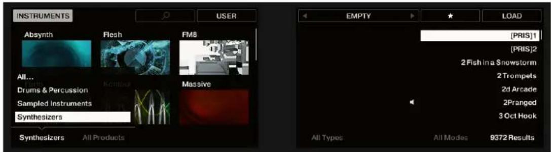 NATIVE INSTRUMENTS Komplete Kontrol S88 MK2 - Filtrer les fichiers de Presets par Produit depuis le clavier - 2