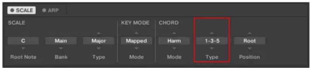 NATIVE INSTRUMENTS Komplete Kontrol S88 MK2 - CHORD Type lorsque CHORD Mode est regle sur Harmonizer - 1
