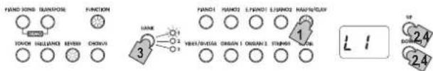 KORG LP380 - Specifying layer octaves - 1