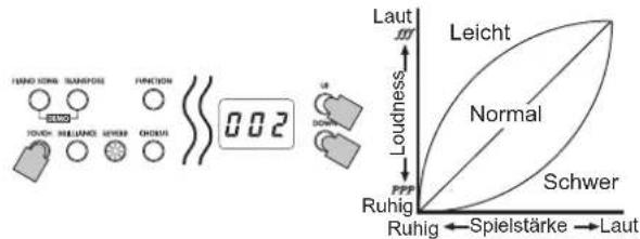 KORG LP380 - Einstellung des Anschlags - 1