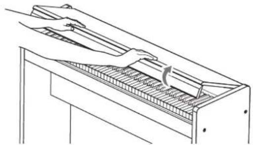 KORG LP380 - Öffnen des Tastaturdeckels - 1