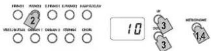 KORG LP380 - Adjusting the metronome volume - 1