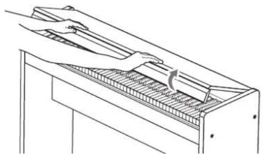 KORG LP380 - Ouverture du couvercle du clavier - 1