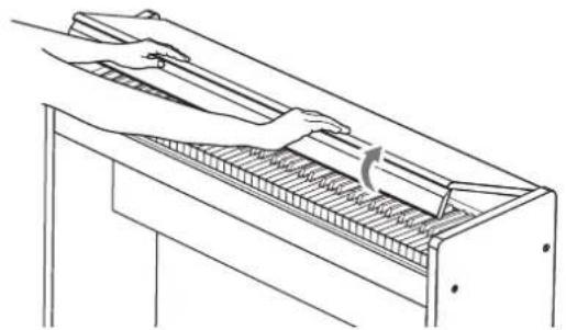 KORG LP380 - Opening the key cover - 1