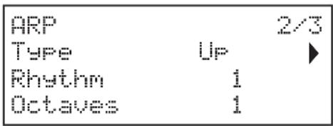 NOVATION Peak - Le menu de l'arpégiateur/horloge (Arp/Clock) - 2