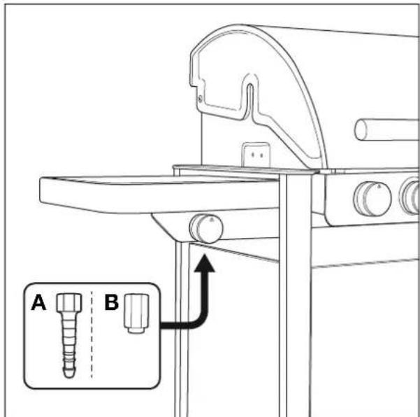 BARBECOOK Quisson 4000 - Letkun liittäminen laitteeseen - 1