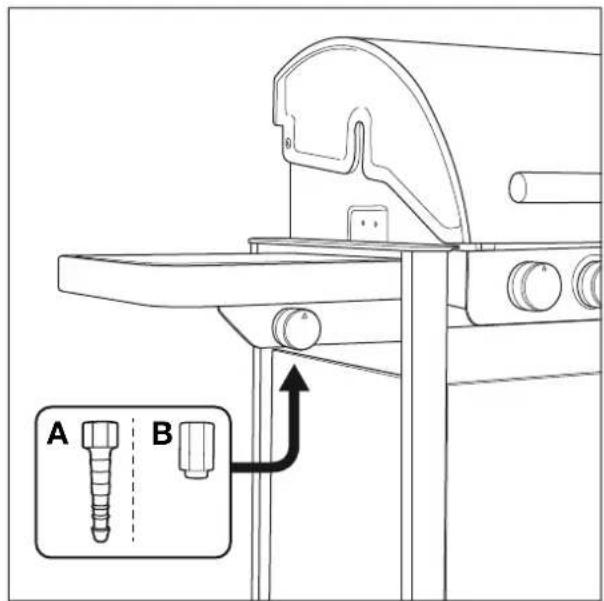 BARBECOOK Quisson 4000 - Pripojeni hadice ke spotbrebiči - 2