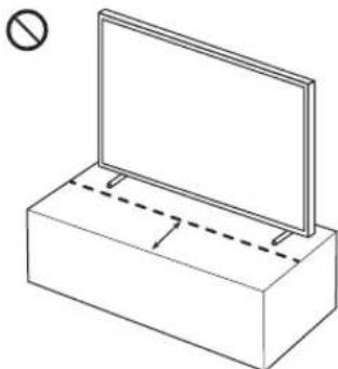 SAMSUNG The Frame UE43LS03 - Vorsichtsmaßnahmen beim Aufstellen eines Fernsehgeräts mit Standfuß - 2