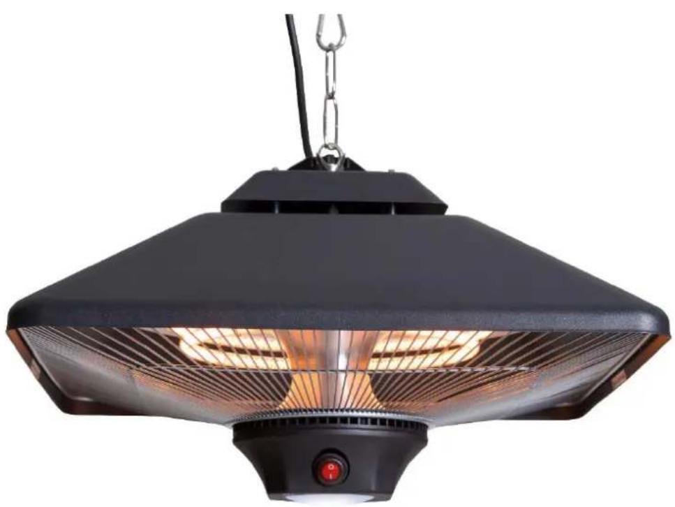 SunRed Spica Square - CE17SQ-B - Ceiling Hung electric Heater 1000-2000Watt - 1
