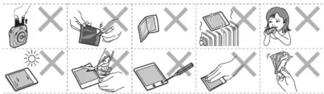 FUJIFILM Instax Square SQ20 - Précautions sur la manipulation du fi Im et des impressions - 1