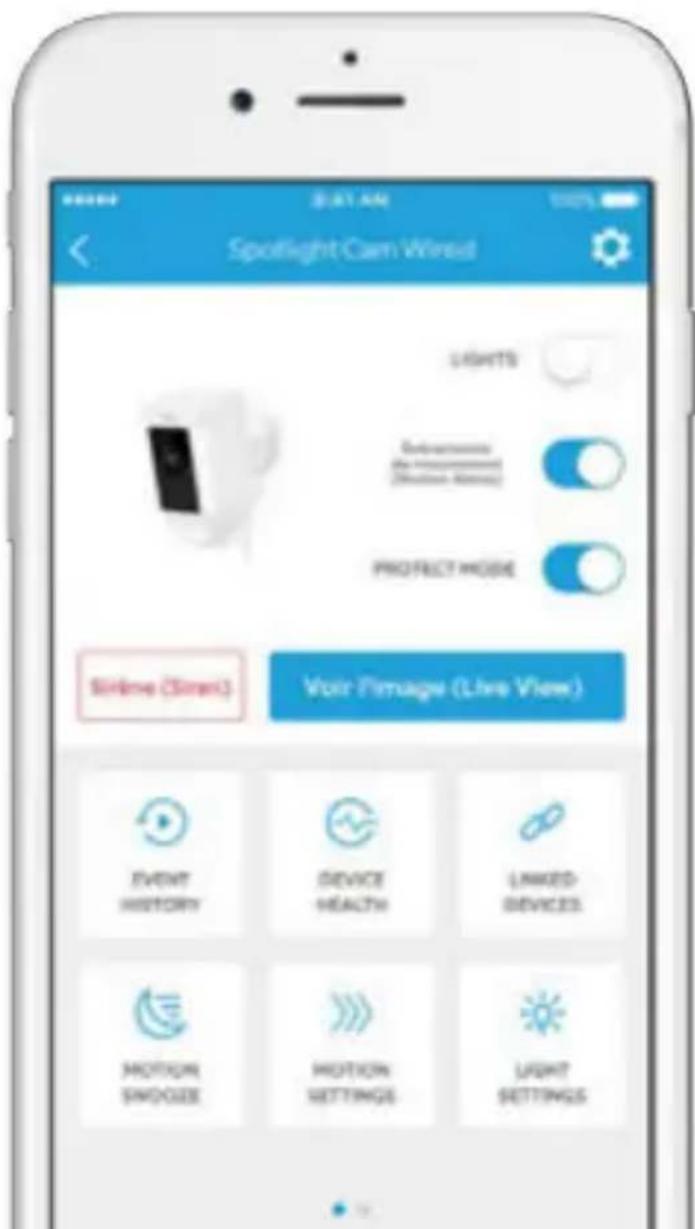 RING Spotlight Cam Battery - Une fois l'installation terminée, sélectionnez votre caméra Spotlight Cam dans l'application Ring. - 1