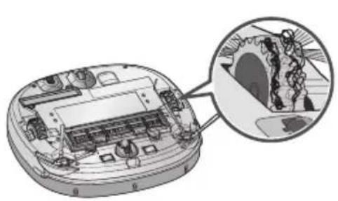 LG HombotL77BK - Par un message vocal "retirez les corps étrangers sur la roue gauche / droite. - 1