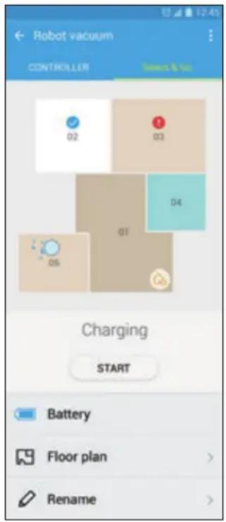 SAMSUNG POWERbot Expert - Utilisation de la fonction Select &amp; Go (Sélection avant départ) - 1