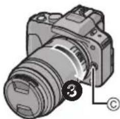 PANASONIC Lumix G 45175mm f45.6 powerzoom - Richten Sie die roten Markierungen ⑧ zum Ansetzen des Objektivs auf Kameragehäuse und Objektiv aneinander aus und drehen Sie das Objektiv in Pfeilrichtung, bis es hörbar einrastet. - 1