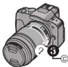 PANASONIC Lumix G 45175mm f45.6 powerzoom - CoBmecHTe yCTaHOBOUHyo MEkY oBeKTnBa (Kpachra MeTKa) Ha Kopnyce fOTOKaMepbI C MeTKoH a OBeKTnBE n 3aTeM NOBepHnte oBeKTNB HAnpaBJIeHN CTpeJKN Do UeJyka. - 1