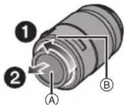 PANASONIC Lumix G 45175mm f45.6 powerzoom - Ruotare il copriobiettivo posteriore per disinstallarlo. - 1
