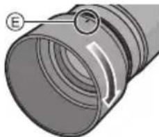 PANASONIC Lumix G 45175mm f45.6 powerzoom - Attaching the Lens Hood (Supplied Accessory) - 1