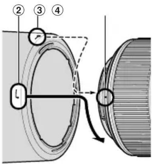 NIKON AFS 105mm f2.8G ED IF VR Micro - ■ Fixation du parasoleil - 1