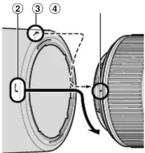 NIKON AFS 105mm f2.8G ED IF VR Micro - ■ Collegamento del paraluce - 1