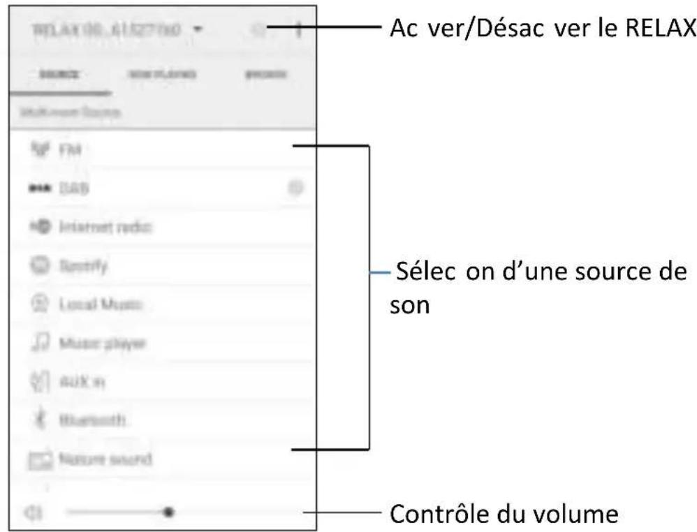 SONORO Relax SO810 - Utilisation de l'appli UNDOK MD pour contrôler le RELAX - 4