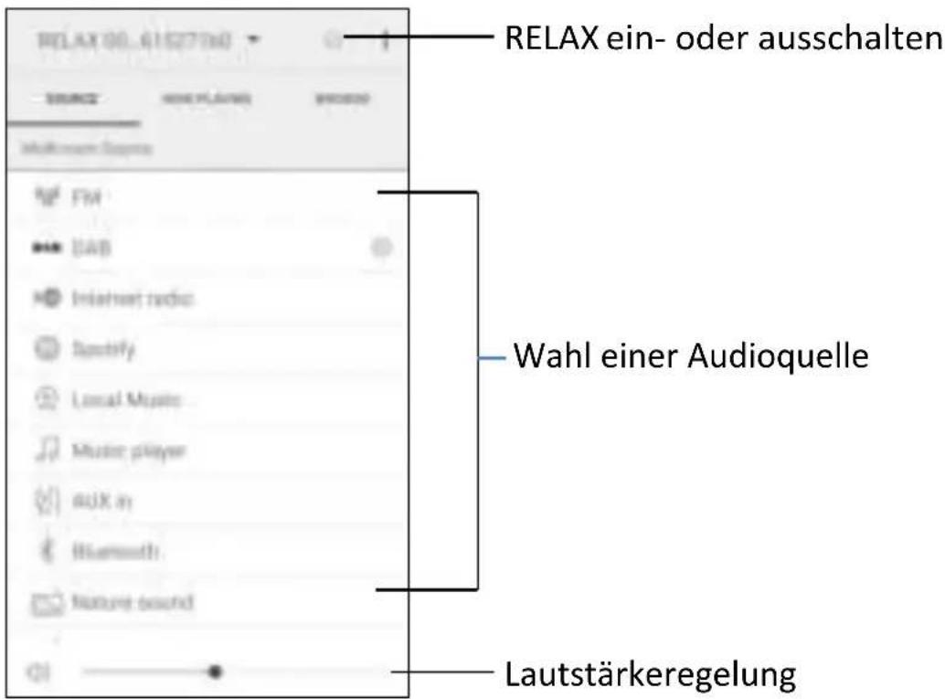 SONORO Relax SO810 - Verwendung der UNDOK™ App zur Steuerung des RELAX - 4