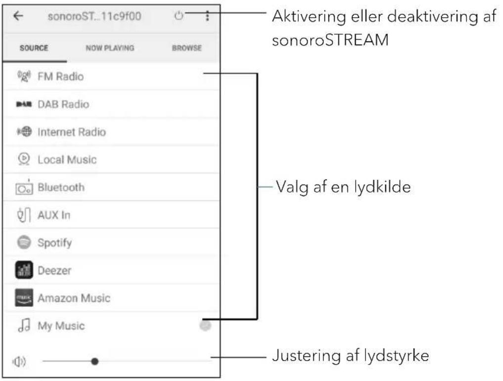 SONORO Stream SO410 - Anvendelse af UNDOK™- appen til styring af sonoroSTREAM - 3