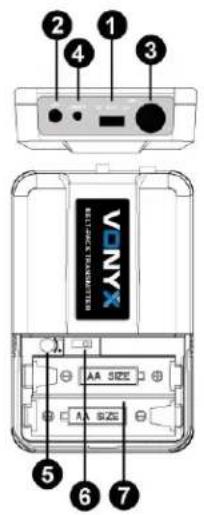 Vonyx WM73C - TRANSMISOR DE BOLSILLO - 1