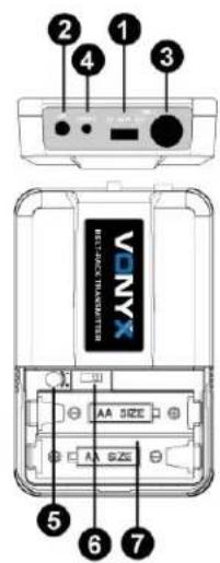 Vonyx WM73C - BODYPACK TRANSMITTER (OPTIONEEL) - 1