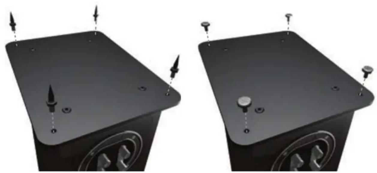 MONITOR AUDIO Bronze Centre - NOTA: quando utilizado sem o rodapé, a estabilidade da caixa será reduzida. - 1