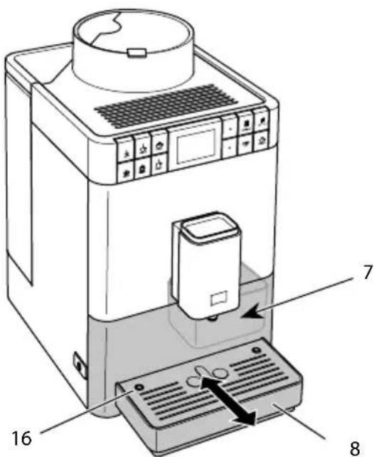MELITTA Passione One Touch - Emptying the drip tray and coffee grounds container - 1