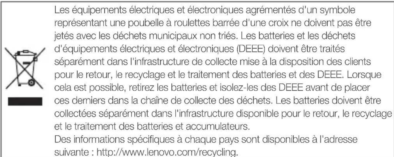 LENOVO Tab4 10 Plus - Informations importantes concernant la batterie et la directive DEEE - 1