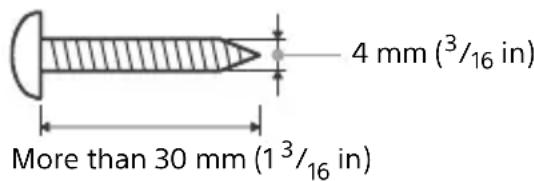 SONY HTRT3 - Prepare screws (not supplied) that are suitable for the holes at the rear of the Bar Speaker or Surround Speakers. - 1