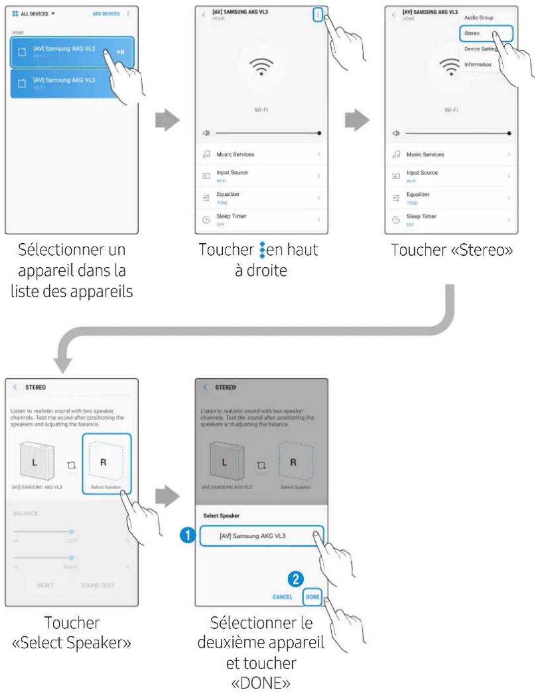 SAMSUNG VL350 - Sélectionnez Stereo dans l'application SmartThings. - 1