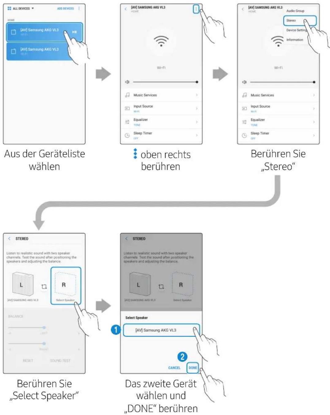 SAMSUNG VL350 - Wählen Sie Stereo in der SmartThings-App. - 1