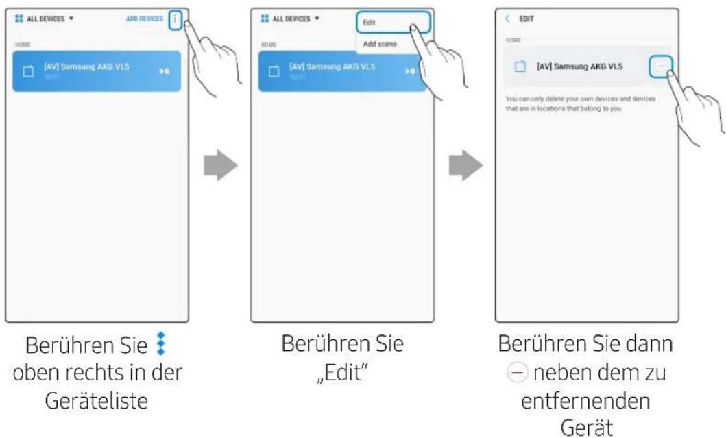 SAMSUNG VL350 - \* Löschen eines Gerätes über die SmartThings App - 1
