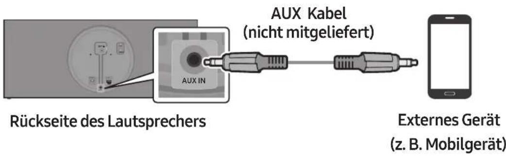 SAMSUNG VL351 - Verbindeneinges externen Gerätsüber das AUX Kabel - 2