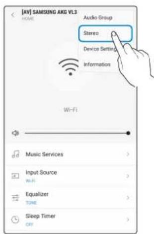 SAMSUNG VL551 - Selezionare Stereo nell'app SmartThings. - 3