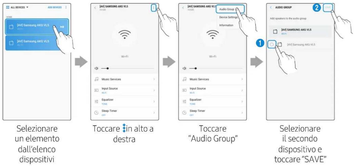 SAMSUNG VL551 - Selezionare Audio Group nell'app SmartThings. - 1