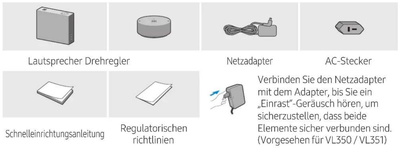 SAMSUNG VL551 - : Überprüfen der Komponenten - 1