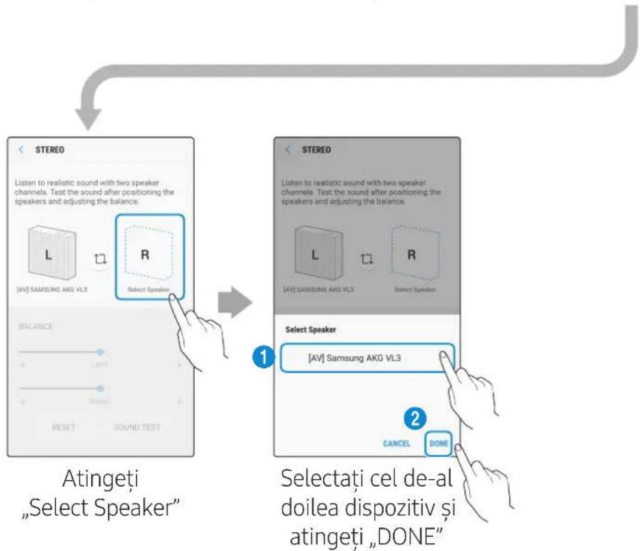 SAMSUNG VL550 - Selectaţi Stereo din aplicataţia SmartThings. - 4