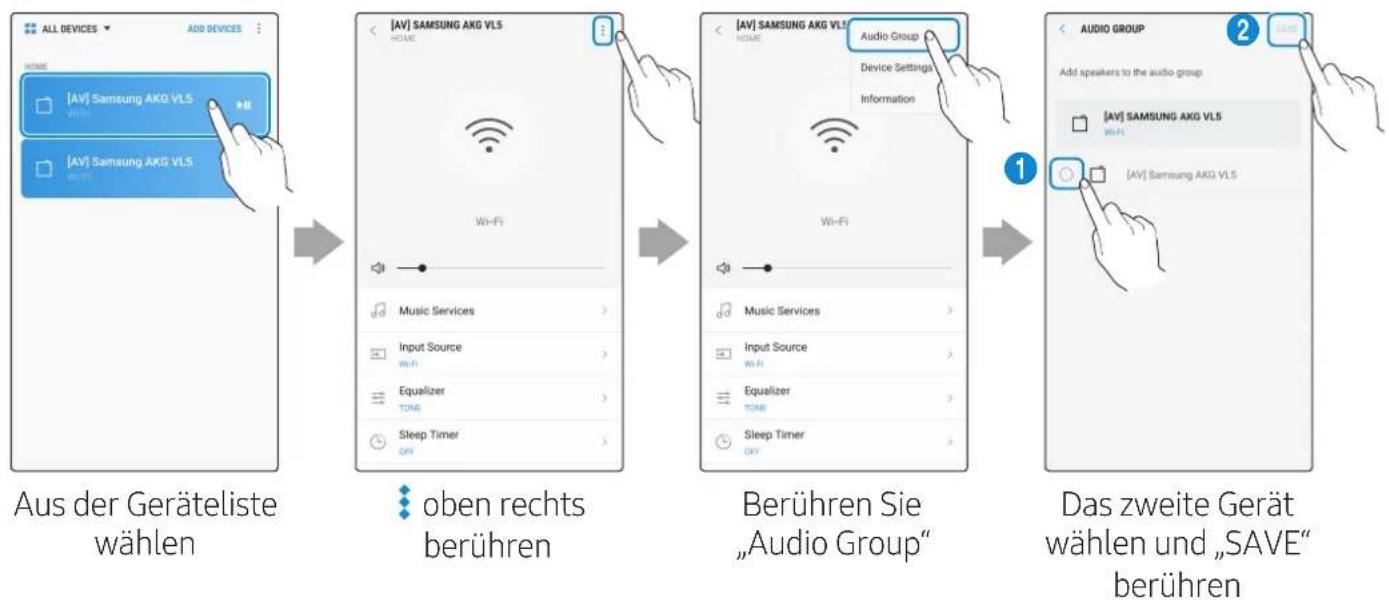 SAMSUNG VL550 - Wahlen Sie Audio Group in der SmartThings-App. - 1