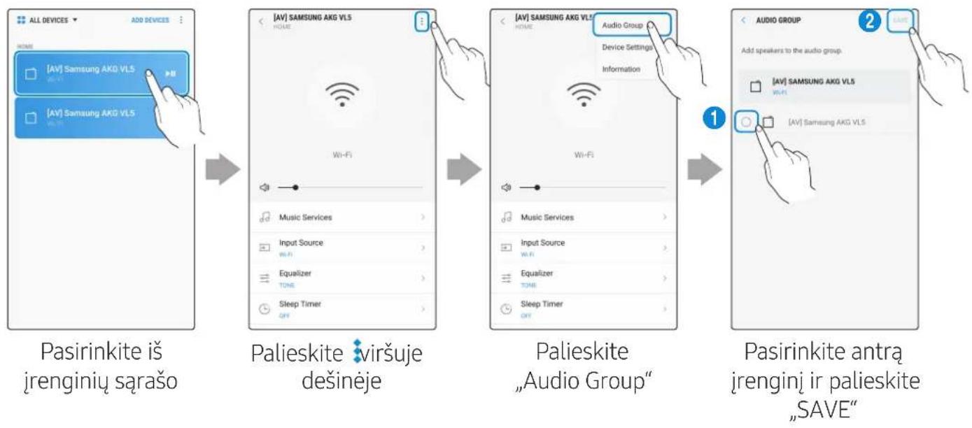 SAMSUNG VL550 - Pasirinkite Audio Group programoje „SmartThings". - 1