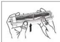 PRINCESS Deluxe 339000 - Modo de abertura da tampa do kit de rolos de escovas - 2