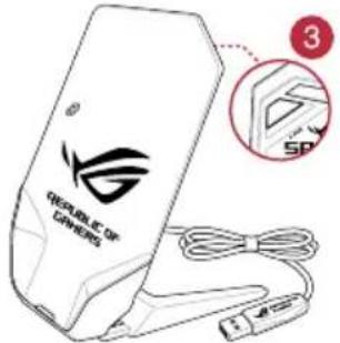ASUS ROG Spatha - Ha a jatekokhoz megtervezett ROG Spatha egeret gezetek nélkūli egérként szerétne beallitani, tegye a kovetkezóket: - 1