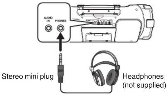 JVC Boomblaster RVNB100 - Connecting headphones - 1