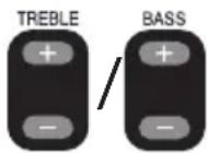 JVC Boomblaster RVNB100 - Druk herhaaldelijk op [TREBLE+/-] of [BASS+/-]. - 1