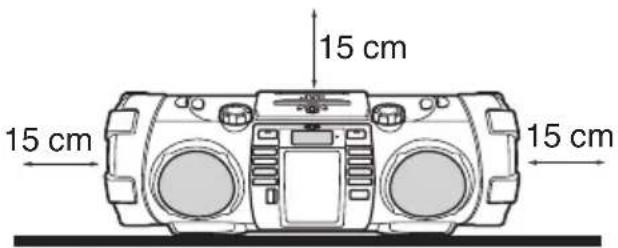 JVC Boomblaster RVNB100 - Achtung: Angemessene Ventilation - 1