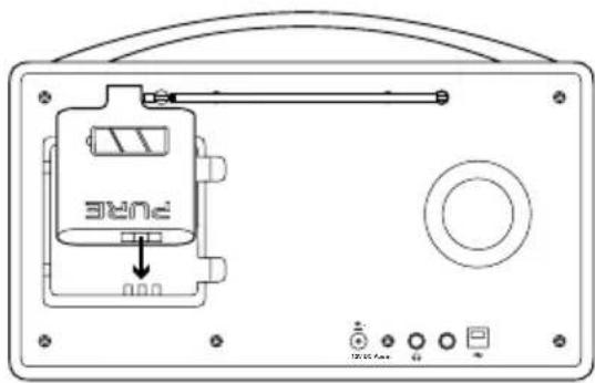 PURE Evoke H6 - U installeert een ChargePAK als volgt: - 2