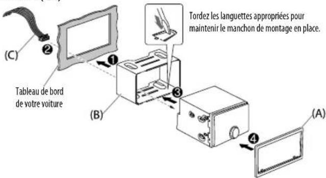 JVC KWDB93BT - Installation de l'appareil (montage encastré) - 1
