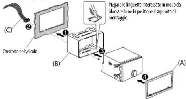 JVC KWDB93BT - Installazione dell'apparecchio (nel cruscotto) - 1